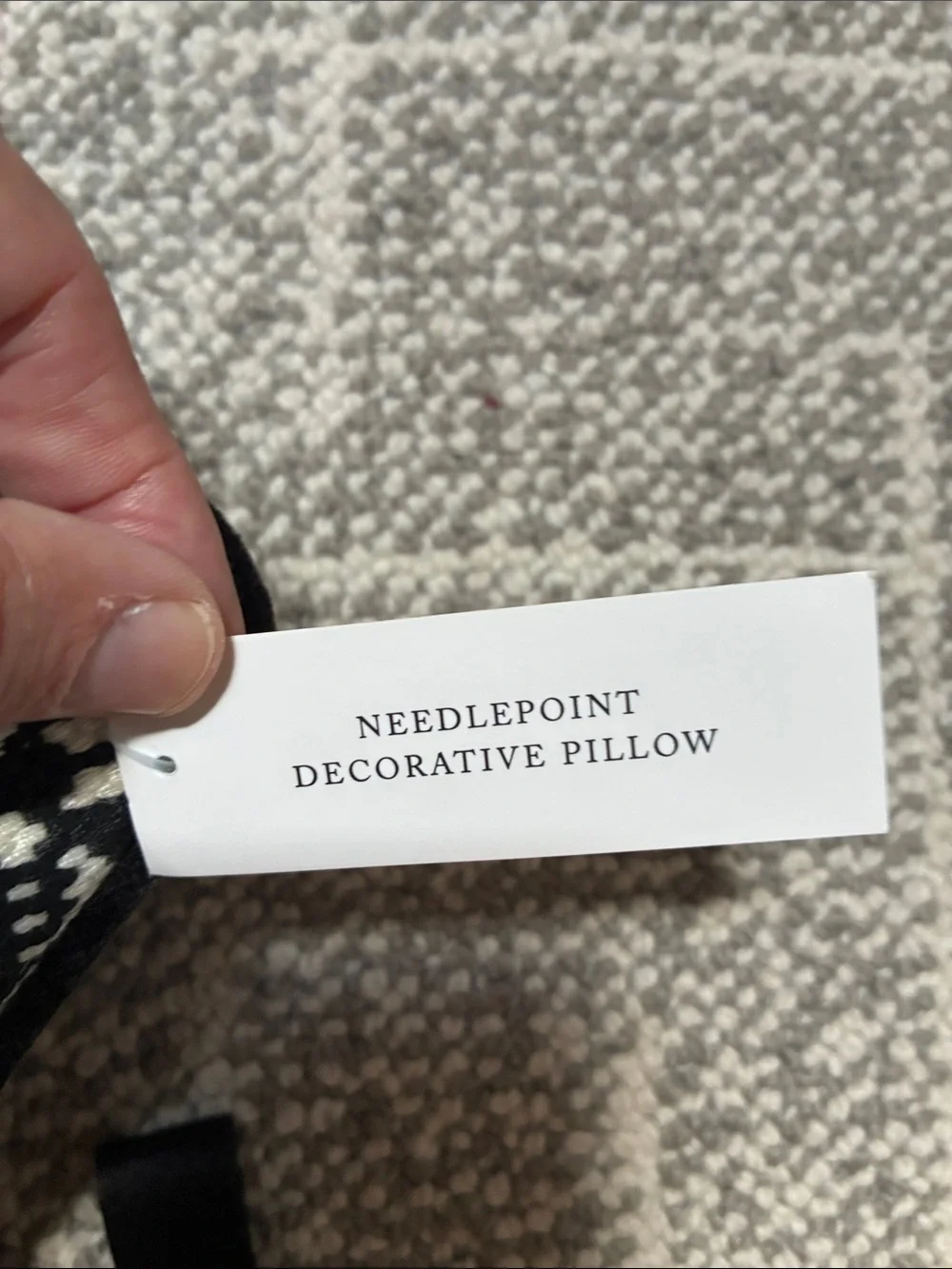 cupcakes & cashmere Black and White Knit Accent Pillow